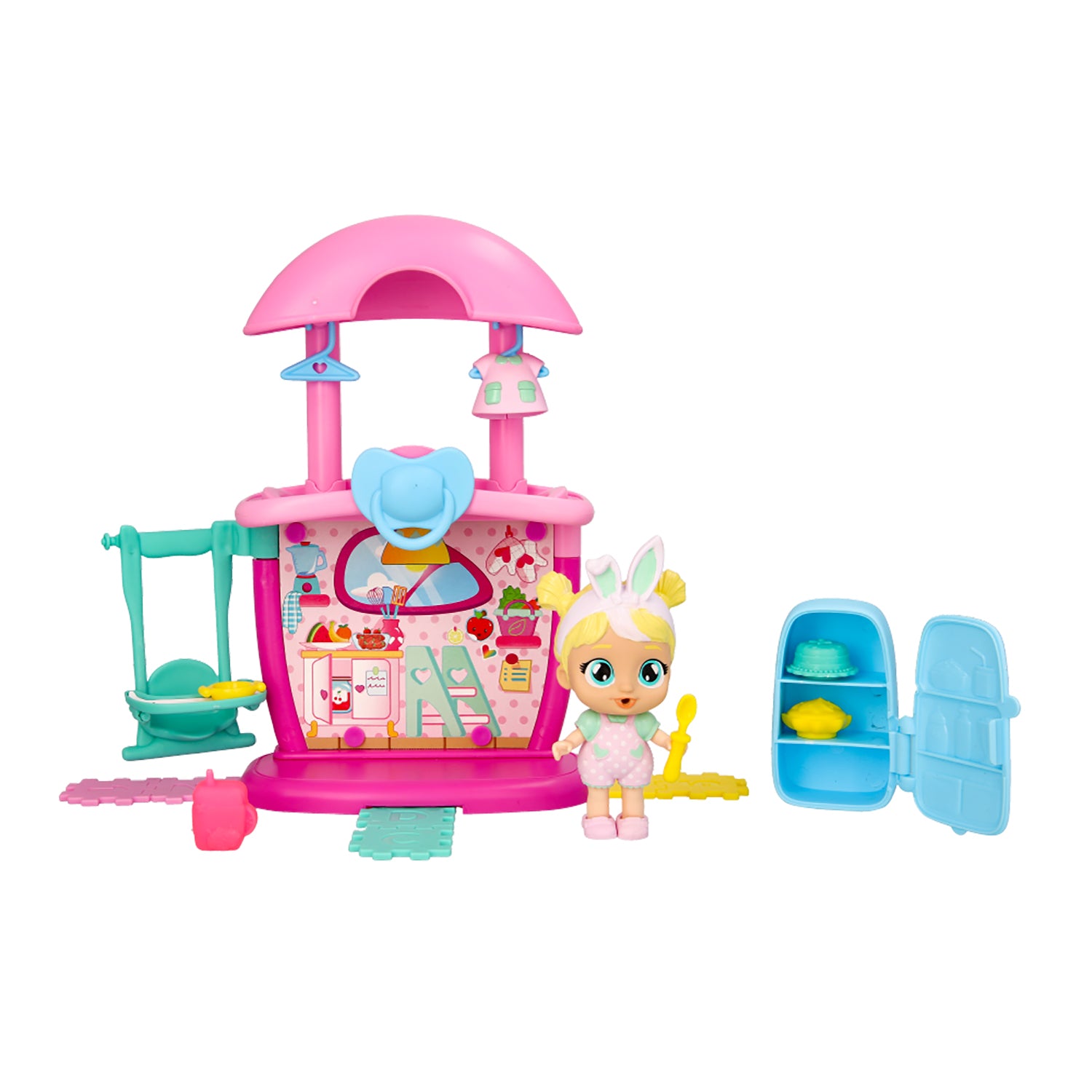 IMC TOYS - Cry Babies Playtime - Mini Playset con Bambola Esclusiva e Accessori